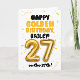 Happy Golden Birthday, 27th Birthday Card  Kort