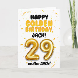 Happy Golden Birthday, 29th Birthday Card  Kort