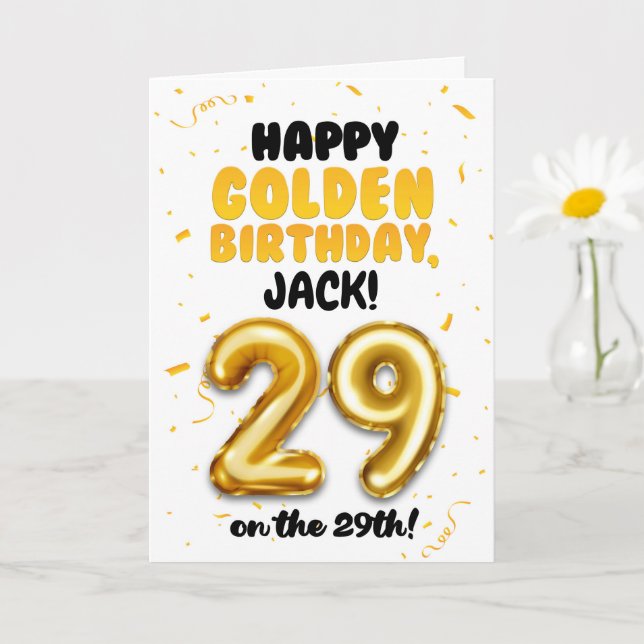 Happy Golden Birthday, 29th Birthday Card  Kort (Liten växt)