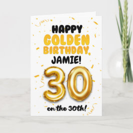 Happy Golden Birthday, 30th Birthday Card  Kort