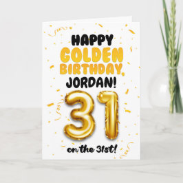Happy Golden Birthday, 31st Birthday Card  Kort