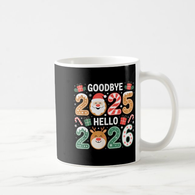 Happy Goodbye 2025 Hello 2026 Festive New Year Loo Kaffemugg (Höger)
