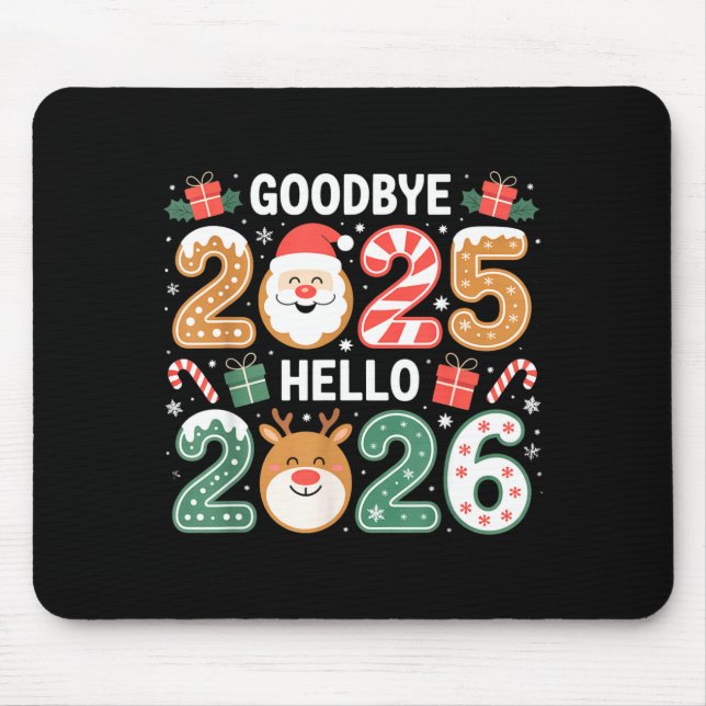 Happy Goodbye 2025 Hello 2026 Festive New Year Loo Musmatta (Framsidan)