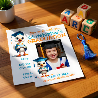 Happy Goose Preschool Graduation Inbjudningar