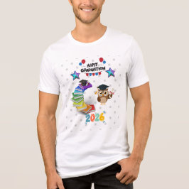 Happy Graduation 2026 - Cute Owl & Books T Shirt