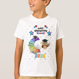 Happy Graduation 2026 - Cute Owl & Books T Shirt