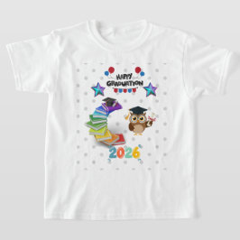 Happy Graduation 2026 - Cute Owl & Books T Shirt
