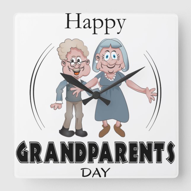 Happy Grandparents Day Clock Fyrkantig Klocka (Framsida)