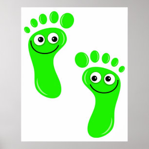 Happy Green Feet Poster