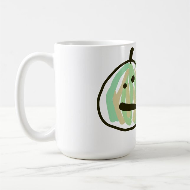 Happy Green Jack o Lantern Black Cat  Kaffemugg (Vänster)