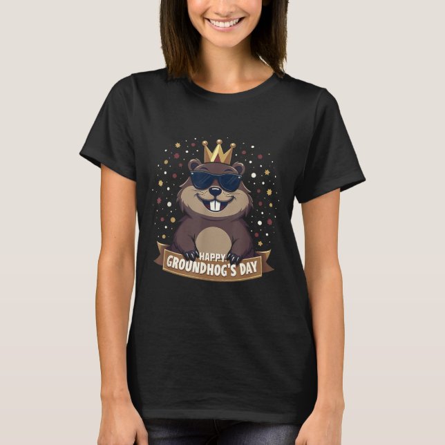 Happy Groundhog Day 2025 Funny Woodchuck  T Shirt (Framsida)