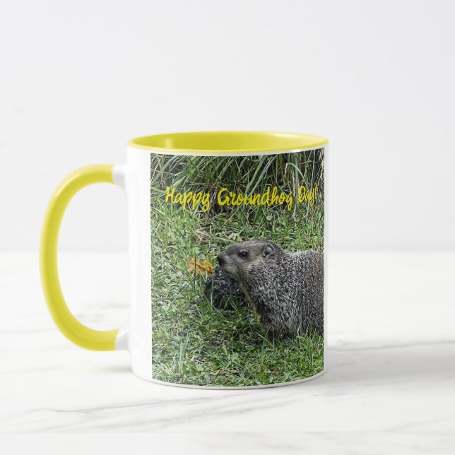 Happy Groundhog Day, custom mugs. Mugg (Vänster)