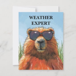 Happy Groundhog Day Cute Colorful Woodchuck  Julkort