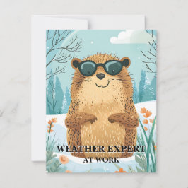 Happy Groundhog Day Cute Colorful Woodchuck  Julkort