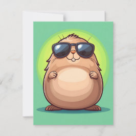 Happy Groundhog Day Cute Colorful Woodchuck  Julkort