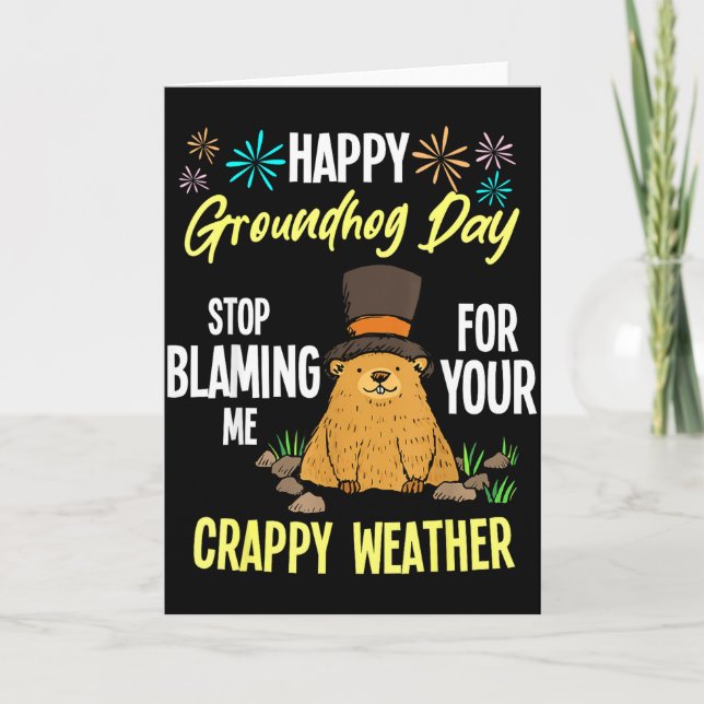 Happy Groundhog Day Funny Groundhog Lover  Kort (Framsida)