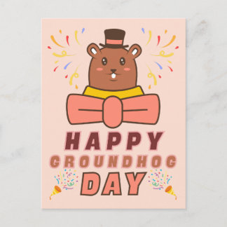 Happy Groundhog Day - Groundhog Day Celebration Vykort