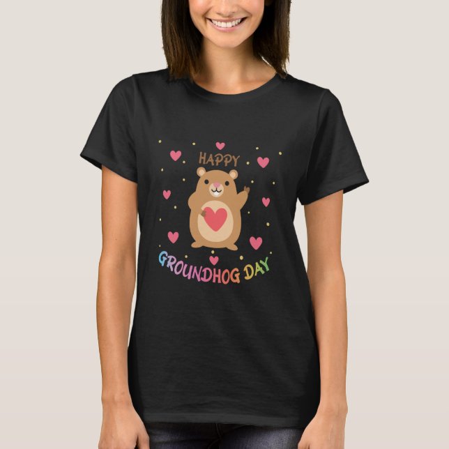 Happy Groundhog Day Groundhog Day Cute Woodchuck G T Shirt (Framsida)
