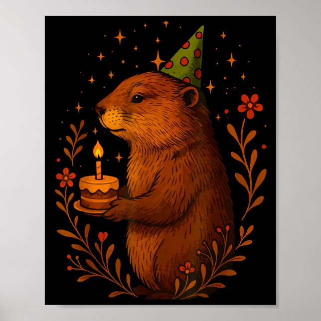 Happy Groundhog Day Holiday Funny Groundhound Birt Poster (Framsidan)