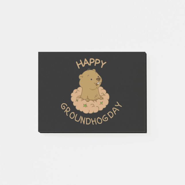 Happy Groundhog Day Post-it Block (Framsida)