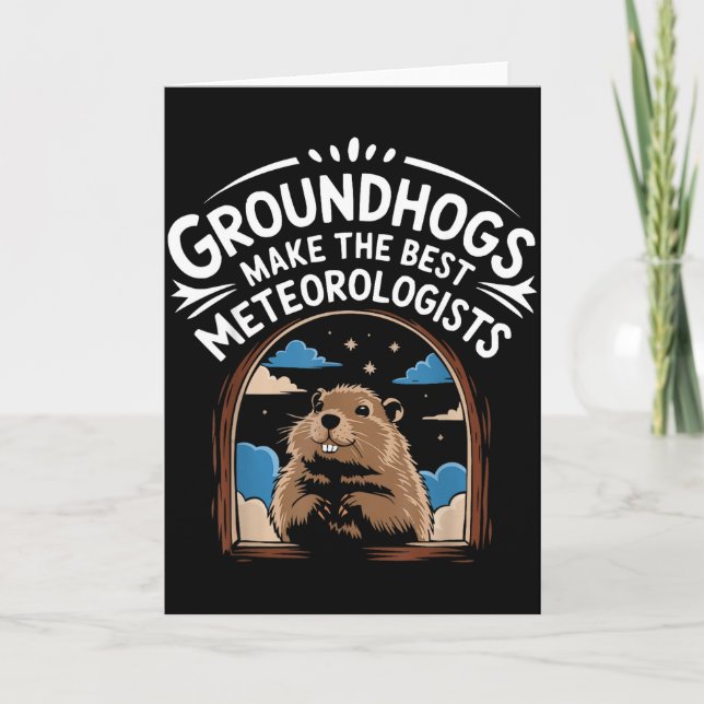 Happy Groundhog Day Woodchuck Animal Groundhog Lov Kort (Framsida)