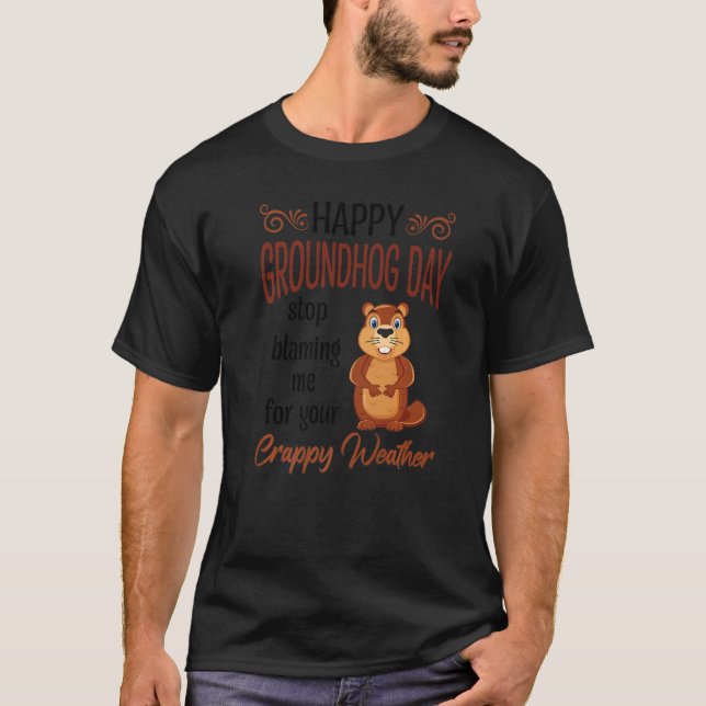 Happy Groundhog Day Woodchuck T Shirt (Framsida)