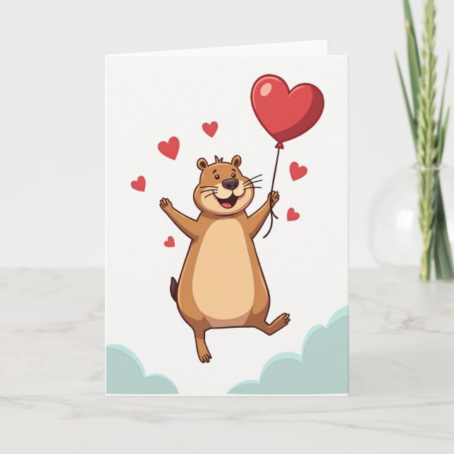 Happy Groundhog Love Card Kort (Framsida)