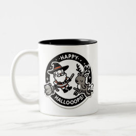 Happy Hallo-Oops! Santa Dressed as a Witch, Deer Två-Tonad Mugg