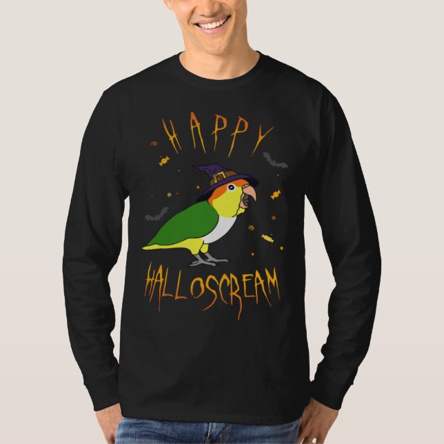 Happy Halloscream White Bellied Caique Witch Hat B T Shirt (Framsida)