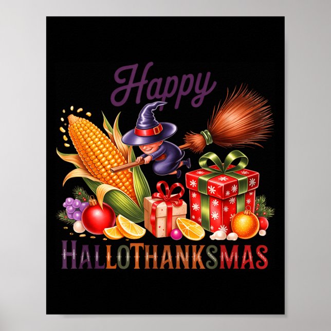 Happy Hallothankmas Witch Cornucoa  Poster (Framsidan)