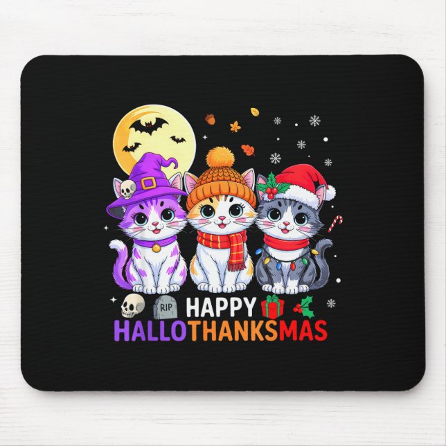 Happy Hallothanksmas Cats Halloween Thanksgiving C Musmatta (Framsidan)