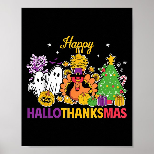 Happy Hallothanksmas Halloween Thanksgiving Christ Poster (Framsidan)