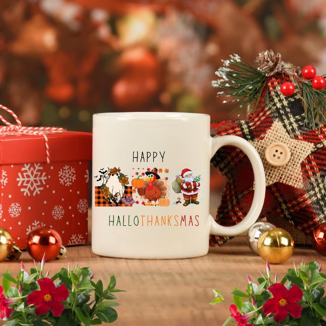 Happy HalloThanksMas  Kaffemugg (Skapare uppladdad)