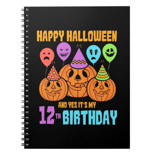 Happy halloween 12:e födelsedag anteckningsbok (Framsidan)