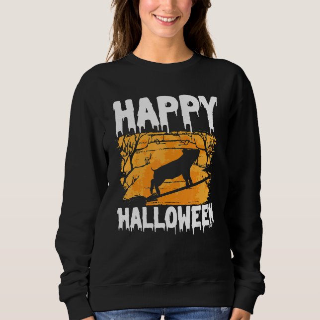 Happy halloween 2013 Witch Gris som flyger Broom H T Shirt (Framsida)