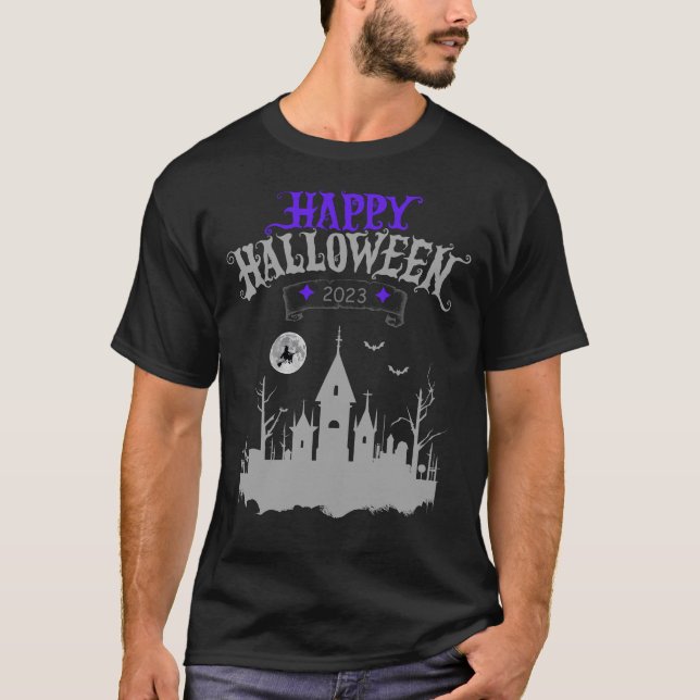 Happy halloween 2023 Spooky Church Design T Shirt (Framsida)