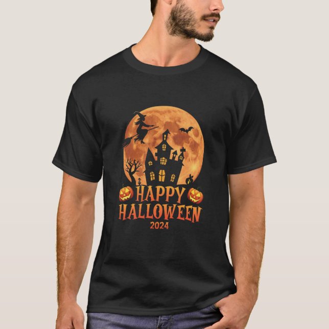 Happy halloween 2024 Haunted House T Shirt (Framsida)