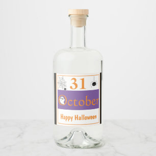 Happy halloween 31 oktober Spider Halloween fest Spritflaskor Etikett