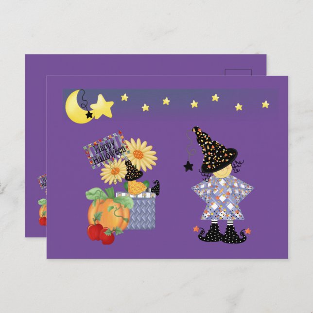 HAPPY HALLOWEEN 3 VYKORT (Fram/baksida)