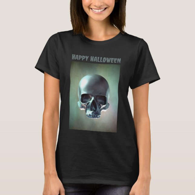 Happy Halloween. 3D skull render T Shirt (Framsida)