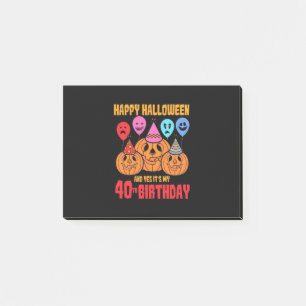 Happy halloween 40:e födelsedagen post-it block