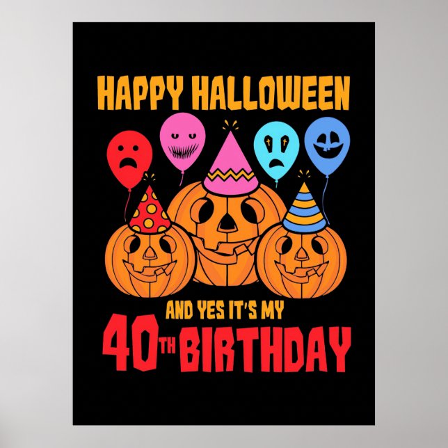 Happy halloween 40:e födelsedagen poster (Framsidan)