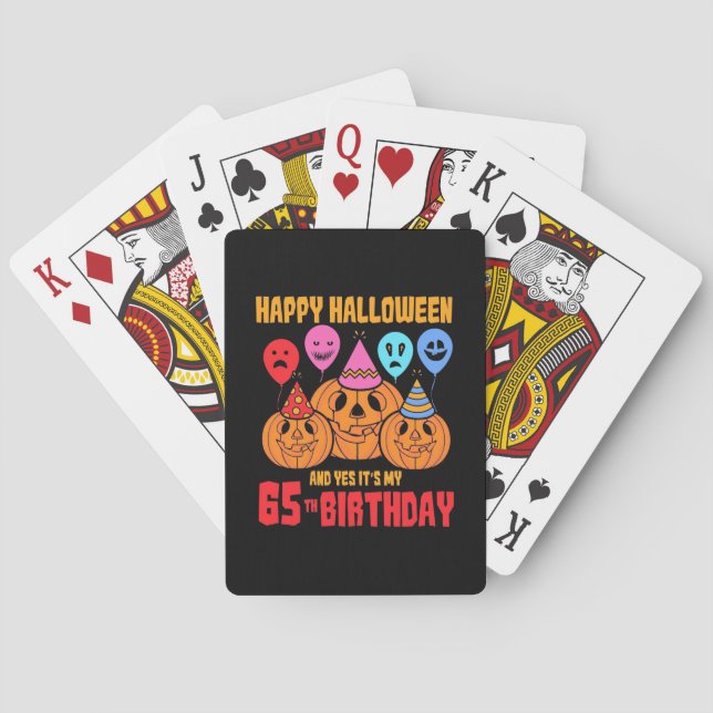 Happy halloween 65e Birthday Casinokort (Baksidan)