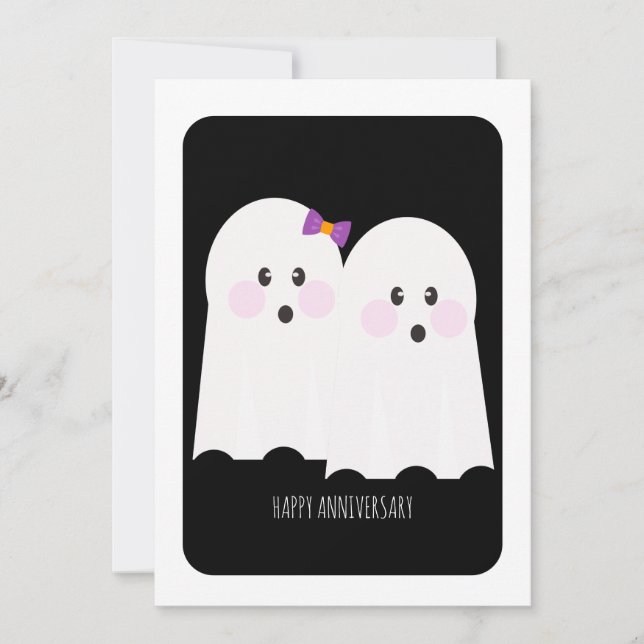 Happy halloween Adsible Ghost-årsjubileum Card (Framsida)