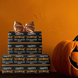 Happy halloween Anpassningsbar Black Orange Party Presentpapper