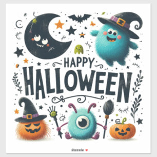 Happy halloween, Anpassningsbar-klippt vinylstekar Klistermärken
