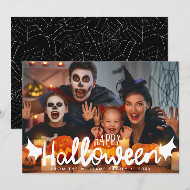 Happy halloween Anpassningsbar Photo Halloween Kort (Fram/baksida)