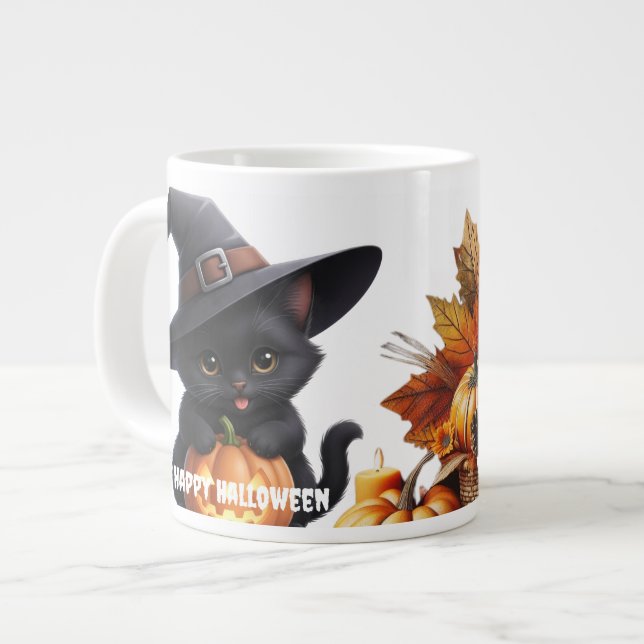 Happy Halloween Autumn Family Jumbo Mugg (Framsida vänster)