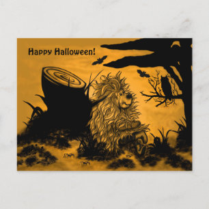 Happy halloween av Fidel, den lilla skogen Goblin Vykort