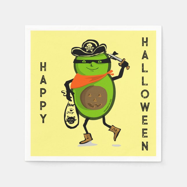 Happy halloween Avocado Pirat Pappersservett (Framsidan)